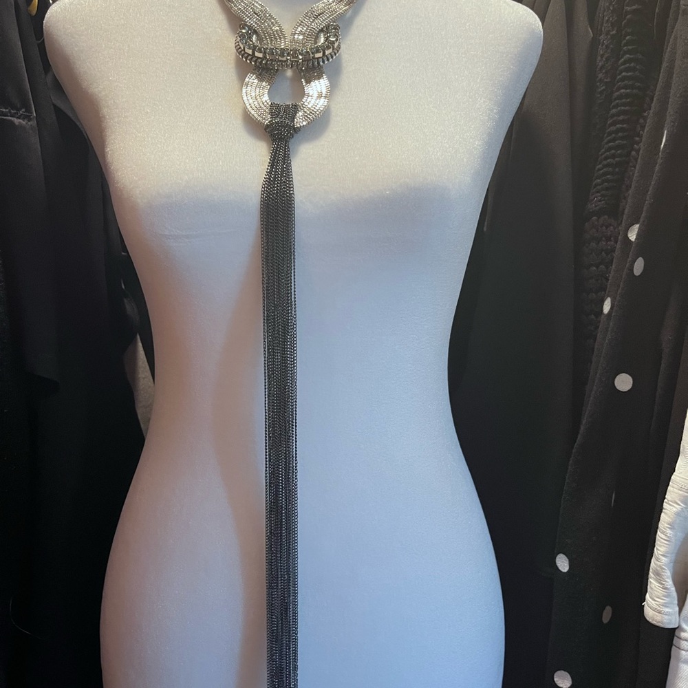 Silver and Black Statement Necklace